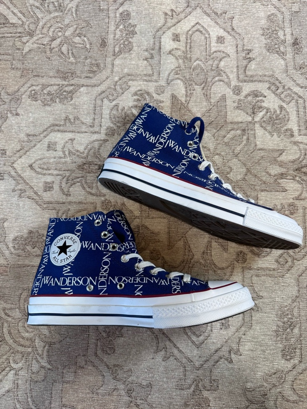 Converse JW Anderson Navy Blue High-Top Sneakers W 11 M 9 - Picture 3 of 4